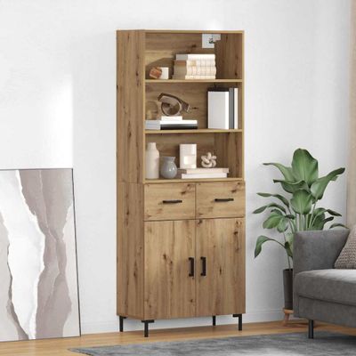 vidaXL Highboard Remeselný dub 69,5 x 34 x 180 cm Kompozitné drevo