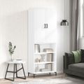 vidaXL Vysoká skrinka biela 69,5x34x180 cm spracované drevo