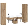 vidaXL Sada kúpeľňového nábytku 5 ks Dub artisan 33 x 34,5 x 160 cm