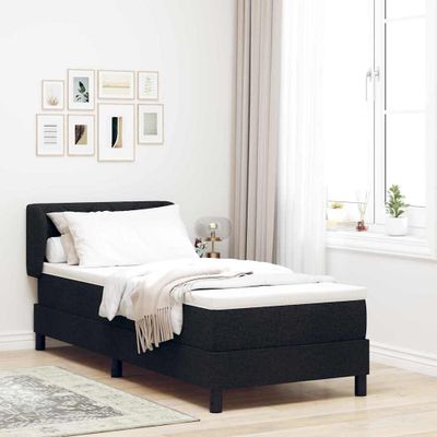 vidaXL Posteľ s pružinovým rámom Čierna 80 x 200 cm látka