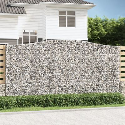 vidaXL Oblúkový gabionový kôš 5 ks 400x30x200/220cm pozinkované železo