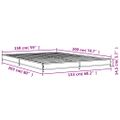 vidaXL Posteľný rám dymový dub 150x200 cm kompozitné drevo a kov