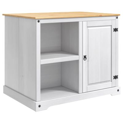 vidaXL Kuchynský vozík 2 pcs Biely a vosk z medu 112 x 77 x 91,5 cm