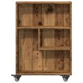 vidaXL Úzky úložný vozík staré drevo 48x13x68 cm kompozitné drevo