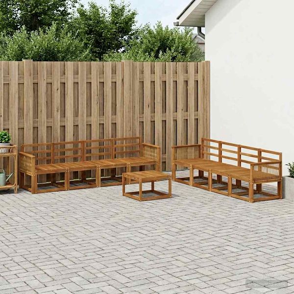 vidaXL Záhradná súprava gaučov 9 pcs Prírodná Pevné akáciové drevo