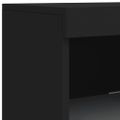 vidaXL Komoda s LED svetlami čierna 181,5x37x100 cm