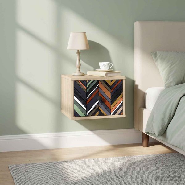 vidaXL Nástenná nočná skrinka OMMEN 2 ks Dub sonoma 36 x 33 x 25 cm