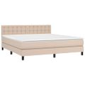 vidaXL Boxspring posteľ s matracom kapučínová 160x200 cm umelá koža