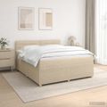 vidaXL Posteľ boxspring s matracom Krémová 140 x 200 cm Látka