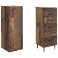 vidaXL Sada skríň 2 ks 33 x 34,5 x 90 cm Kompozitné drevo Staré drevo