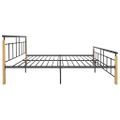 vidaXL Posteľný rám, kov a dubový masív 200x200 cm
