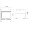 Rozvádzač FlatBOX 5906 IP65, 6mod., na omietku, priehl. dvere, 170x135x114mm