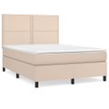 vidaXL Boxspring posteľ s matracom kapučínová 140x190 cm umelá koža
