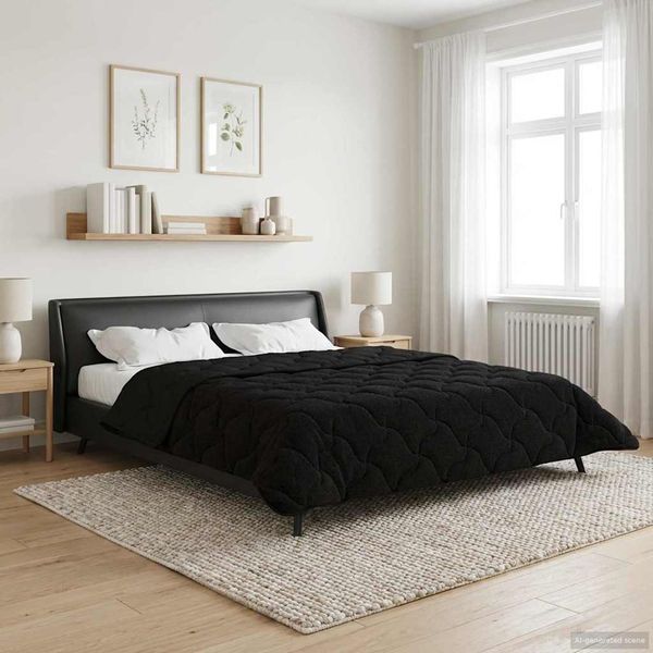 vidaXL Prikrývka na celý rok Šnurovaný Čierna 240 x 260 cm