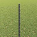 vidaXL Hexagonálny plot s stĺpom 25 x 1,4 m PVC potiahnutá oceľ Sivá