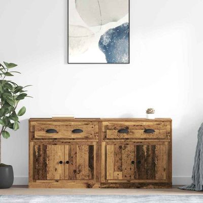 vidaXL Komody 2 pcs Staré drevo 70 x 35,5 x 67,5 cm Kompozitné drevo