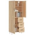 vidaXL Vysoká skrinka dub sonoma 69,5x34x180 cm spracované drevo