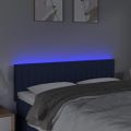 vidaXL Čelo postele s LED modré 144x5x78/88 cm látka