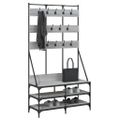 vidaXL Vešiak na šaty s botníkom sivý sonoma 100x40x184 cm