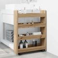vidaXL Úzky úložný vozík 4 poschodia dub artisan kompozitné drevo