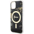 Guess puzdro na iPhone 14 6,1" GUHMP14SHTMRSK čierne tvrdé puzdro Magsafe IML Golden Marble
