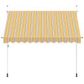vidaXL Ručne zaťahovacia markíza, 300 cm, žlto-modré pásiky
