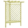 vidaXL Rohová pergola s lavičkou 130x130x197 cm, impregnovaná borovica