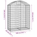 vidaXL Oblúkový gabionový kôš 100x50x120/140 cm pozinkované železo
