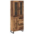 vidaXL Highboard 2 ks Staré drevo 69,5 x 34 x 180 cm Kompozitné drevo