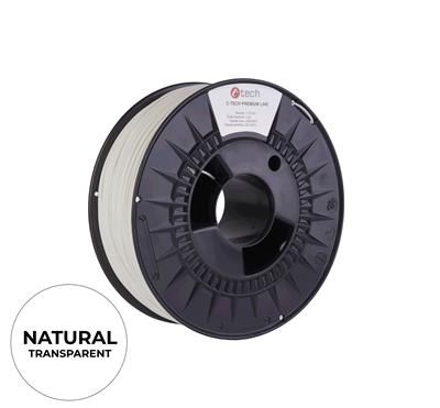 Tlačová struna (filament) C-TECH PREMIUM LINE, PETG, transparentná, 1,75mm, 1kg
