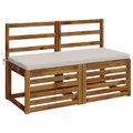 vidaXL Vankúš na lavičku SOEST 100% polyester Biela 110 x 50 x 5 cm
