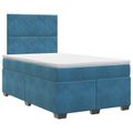 vidaXL Posteľ boxspring s matracom Modrá 120 x 200 cm Zamat