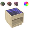 vidaXL Konferenčný stolík s nekonečnými LED dub sonoma 50x50x50 cm