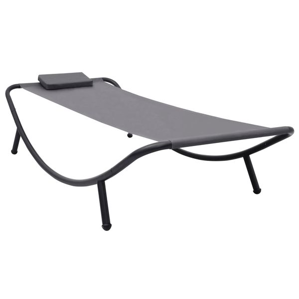 vidaXL Záhradná posteľ sivá 200x90 cm oceľová