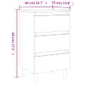 vidaXL Nočné stolíky nohy z masívneho dreva 2 ks dymový dub 40x35x69cm
