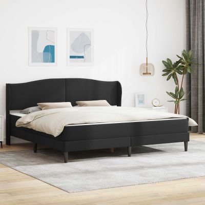 vidaXL Rám postele s čelnou doskou Čierna 180 x 200 cm Umelá koža