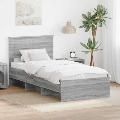vidaXL Rám postele Sivý Sonoma 80 x 200 cm Kompozitné drevo
