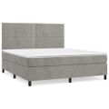 vidaXL Posteľný rám boxsping s matracom bledosivý 180x200 cm zamat