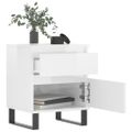 vidaXL Nočné stolíky 2 ks lesklé biele 40x35x50 cm kompozitné drevo