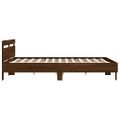 vidaXL Posteľný rám s čelom hnedý dub 200x200 cm kompozitné drevo