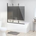vidaXL Skladací sprchový kút 3 panely 130x130 cm ESG čierny