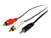 3.5mm samec na 2x RCA samec - heaDPhone jack na RCA - Mini jack na RCA - 3.5mm na RCA (MU3MMRCA) - Audio kábel - mini-phone stereo 3.5 mm samec na RCA x 2 samec - 92 cm - čierna - pre P/N: HD202A, ST121HDBTSC, ST12MHDLAN4R, ST12MHDLNHK, ST12MHDLNHR, ST222HDBT, VID2HDCON2