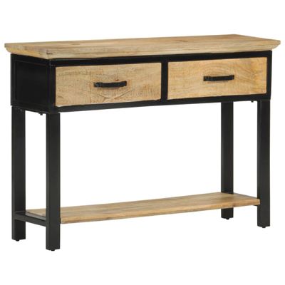 vidaXL Konzolový stolík 110x30x75 cm masívne hrubé mangovníkové drevo