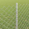 vidaXL Sieťový plot s stĺpom 25 x 0,8 m Pozinkovaná oceľ Strieborná