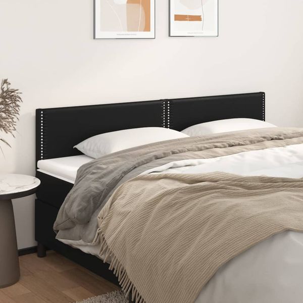 vidaXL Čelá postele 2 ks čierne 90x5x78/88 cm umelá koža