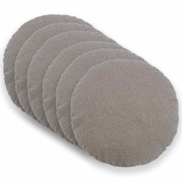 vidaXL Poťah na podložku 6 pcs HEERLEN Svetlosivá Ø 30 cm Bouclé