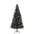 vidaXL Vianočný stromček Čierna 210 cm PVC