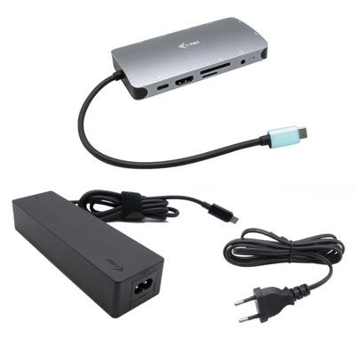 i-tec USB-C Metal Nano Dock HDMI/VGA s LAN, Power Delivery 100 W + zdroj 100W