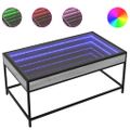 vidaXL Konferenčný stolík s nekonečnými LED sivý sonoma 90x50x41 cm