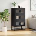 vidaXL Highboard Black 68x39x123 cm Oceľ